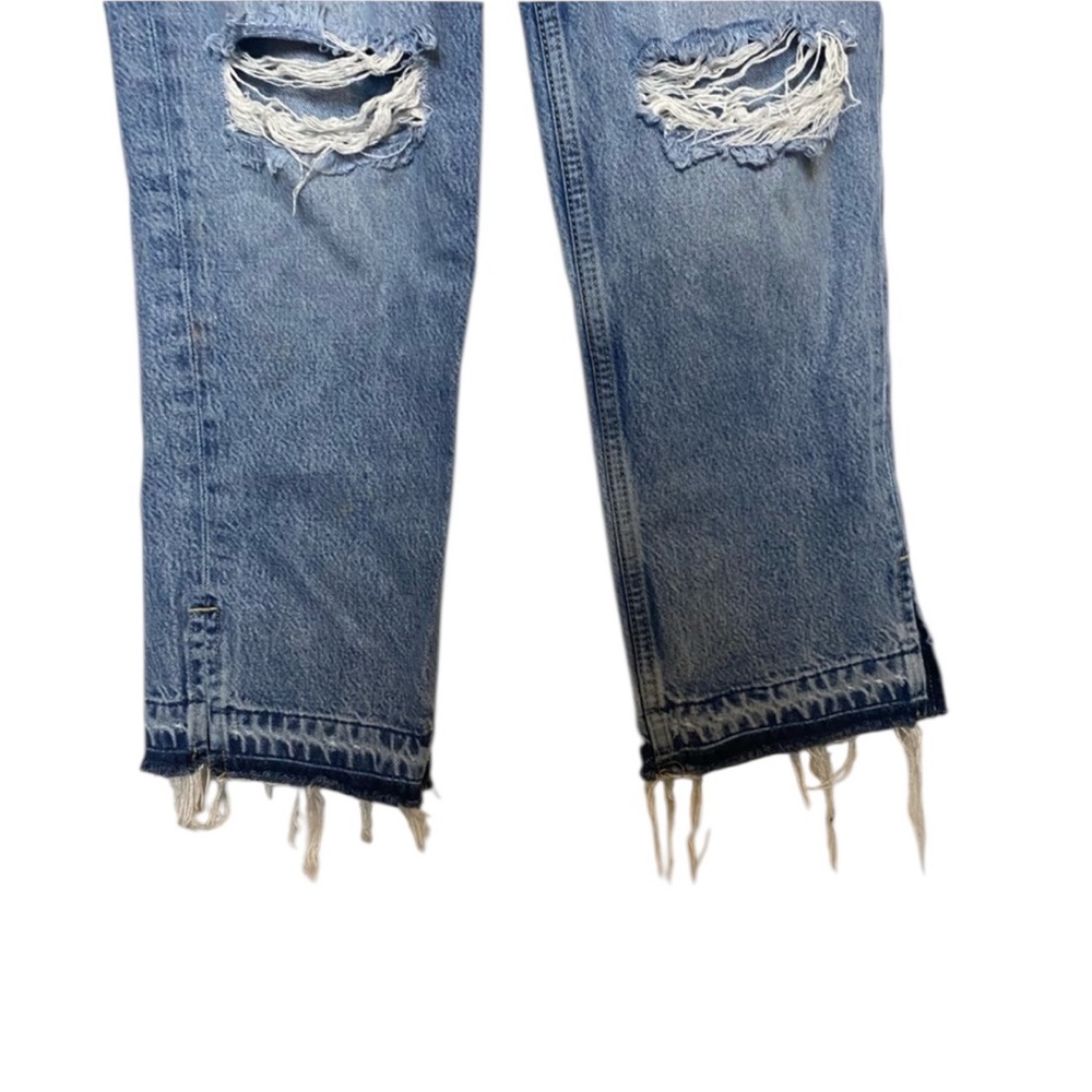 Free People LITA Light Wash Distressed High-Waisted Straight Leg Jeans size 26 - Picture 4 of 7